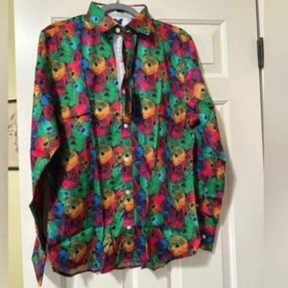 TR Premium Men’s Geometric Button Up Dressy Casual Shirt Spring Summer Size XXL - Picture 1 of 6